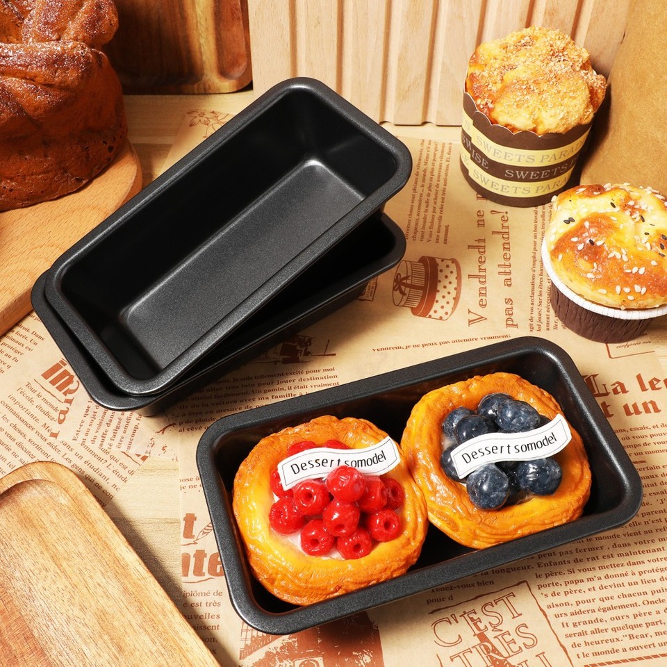 3pcs Bread Loaf Pan Rectangular Bread Loaf Baking Pan Carbon Steel Cake ...