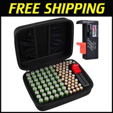 Hard Organizer Case for 96 AA AAA Batteries  Tester