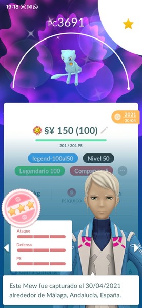 Cuenta Pokemon GO Nivel 72 con Mew shiny 100 al niv 50 +650 100%, +1.200 shiny