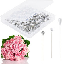 300 PCS Floral Pins for Bouquet 3 Styles Pearl Diamond Boutonniere Pins Craft We