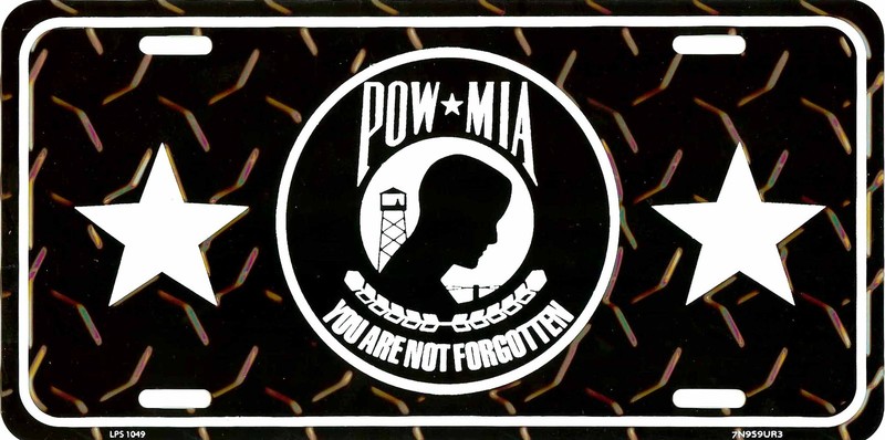 PATRIOTIC POW MIA YOU ARE NOT FORGOTTEN USA METAL LICENSE PLATE EMBOSSED #1049-A