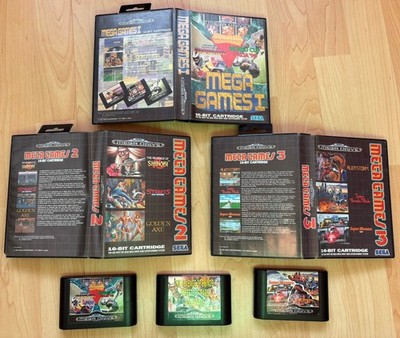 Mega Drive Spiele Konvolut - Mega Spiele 1,2,3 - sehr guter Zustand - alle funktionieren - Versand am selben Tag