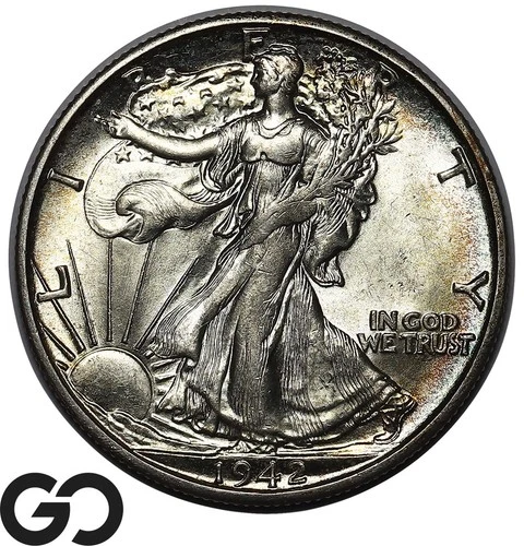 1942-D Walking Liberty Half Dollar, Gem BU++