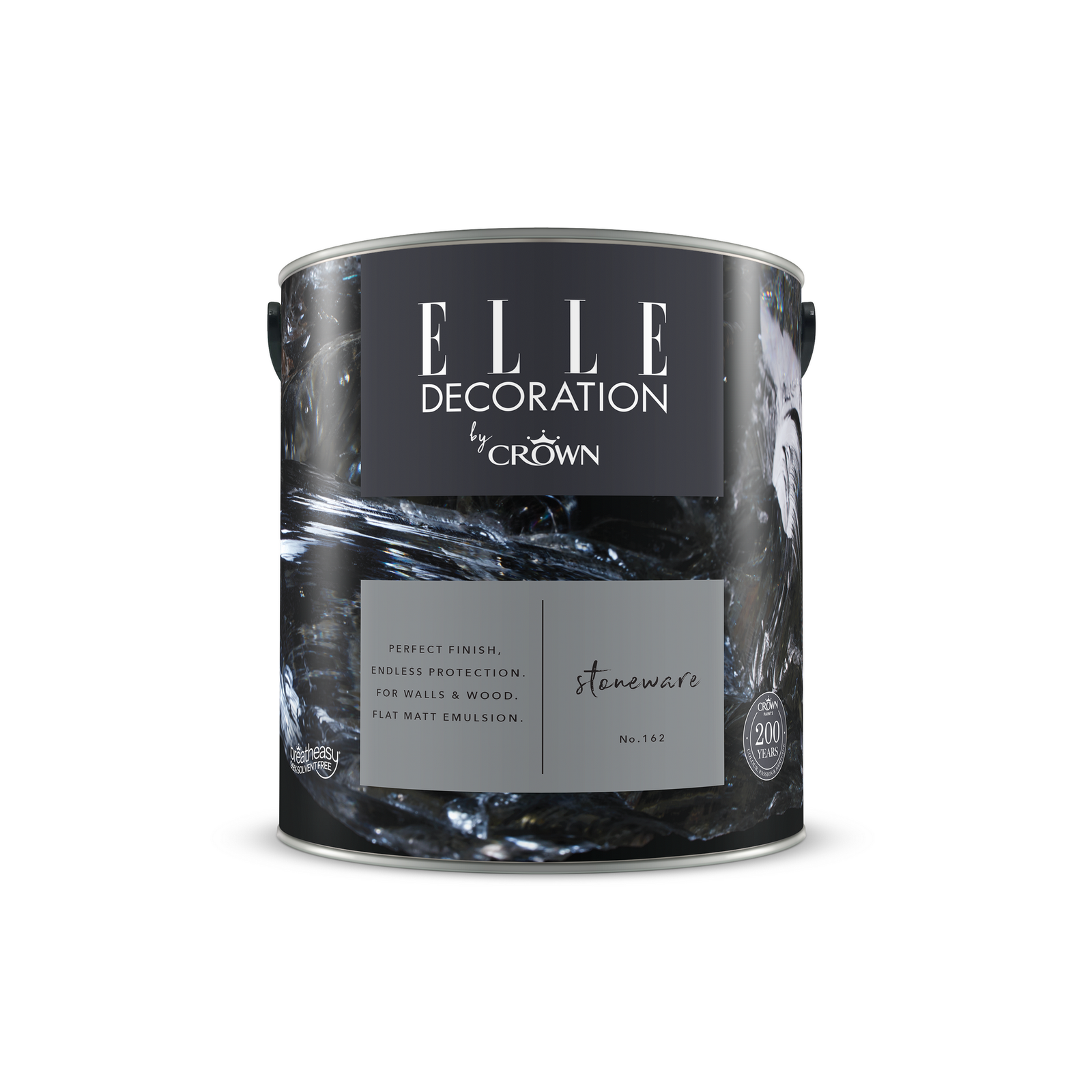 Elle Decoration By Crown Flat Matt Emulsion Paint Stoneware (No. 132) 2.5L