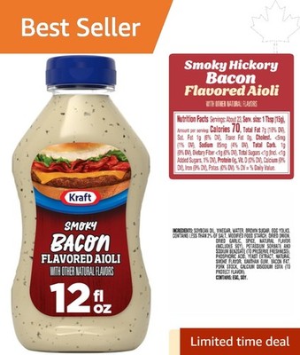 Kraft Smoky Hickory Bacon Aioli - 12 fl oz Perfect for Dipping & Drizzling