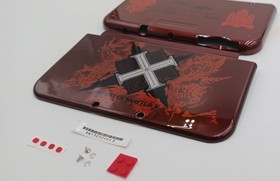 New Nintendo 3ds Xl LL Monster Hunter X Replacement Outside Shells+Rubbers+Label