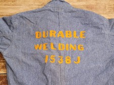 Vtg Master Union Sanforized Denim Coverall Mens Sz 36 Welding Chain Stitched