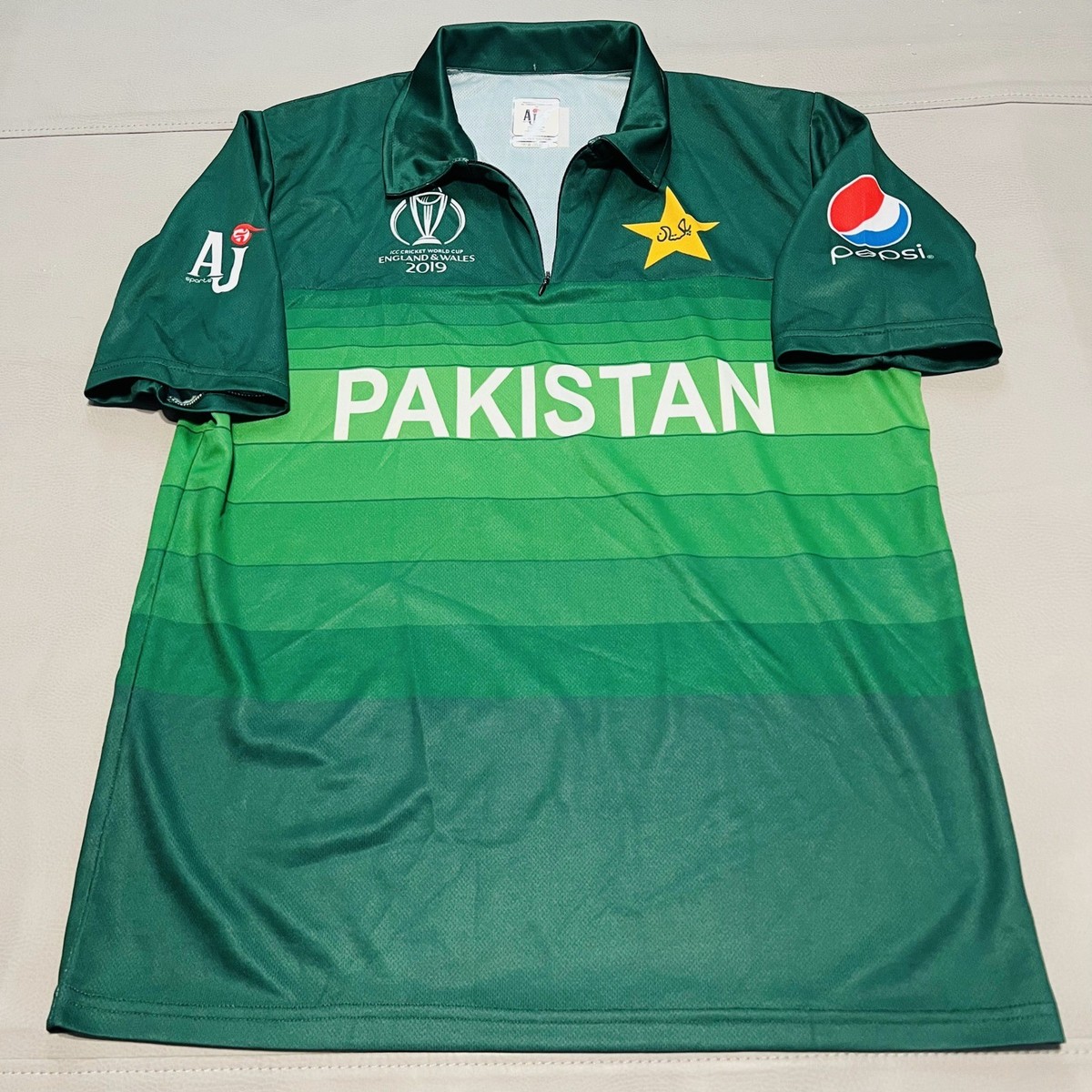 Pakistan Cricket Jersey Men World Cup 2019 Green Striped Shirt Kit