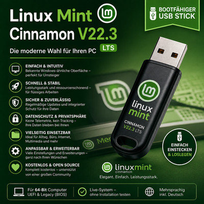   Linux Mint 22.3 auf USB-Stick   PC Reparatur & Windows-Alternative