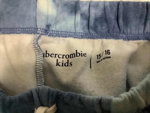 Abercrombie kids Blue Cotton Shorts 15/16 Youth Embroidered Logo Clouds - Picture 10 of 15