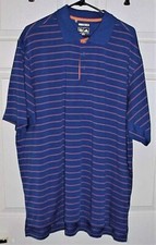 MEN'S ADIDAS ROYAL BLUE POLO SHIRT, PREOWNED, 100 POLY, SIZE XXL / 2XL