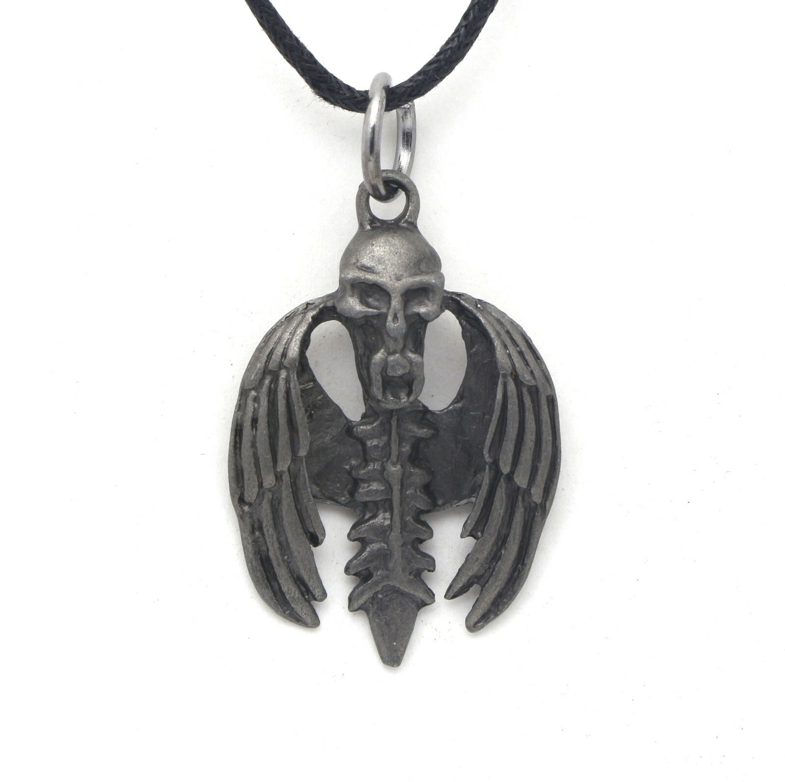 Gothic Winged Skull Necklace with Secure Lobster Clasp-image