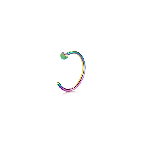 3 Pack 18GA 20GA Nose Hoop Rings Stud Surgical Steel Multicolor Nose Piercings - 第 6/13 張圖片