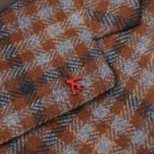 Isaia 'Marechiaro' Brown and Gray Check Soft Wool Sport Coat 44R (Eu 54) NWT - Picture 7 of 11