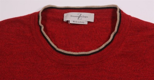 Ermenegildo Zegna Sweater Men’s XL Red Knit Wool Crewneck Pullover EU 54 US 44 - Picture 4 of 6