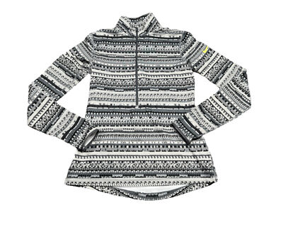Nike Pro Womens Hyperwarm Half Zip Pullover Digital Fair Isle Print Medium