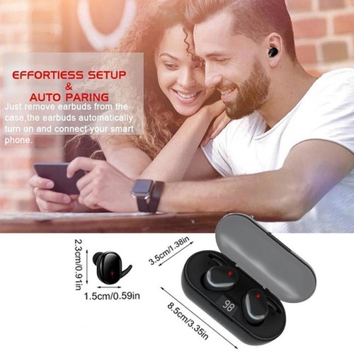 Bluetooth 5.0 Wireless Stereo Earphones Earbuds In-Ear Noise Canceling Best - Photo 12 sur 14