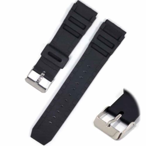 Watch Strap Band 18mm F94W F105W Black Rubber Replacement F91W F94 For - Afbeelding 1 van 9