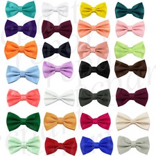 New solid colors polyester pre tied bowtie formal wedding uniform prom costume