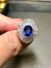 Simulated Prong Set 7.60TCW Sapphire Fabulous Dome Style Silver Ring For Women's