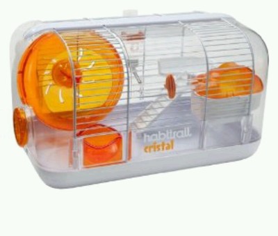 orange hamster cage