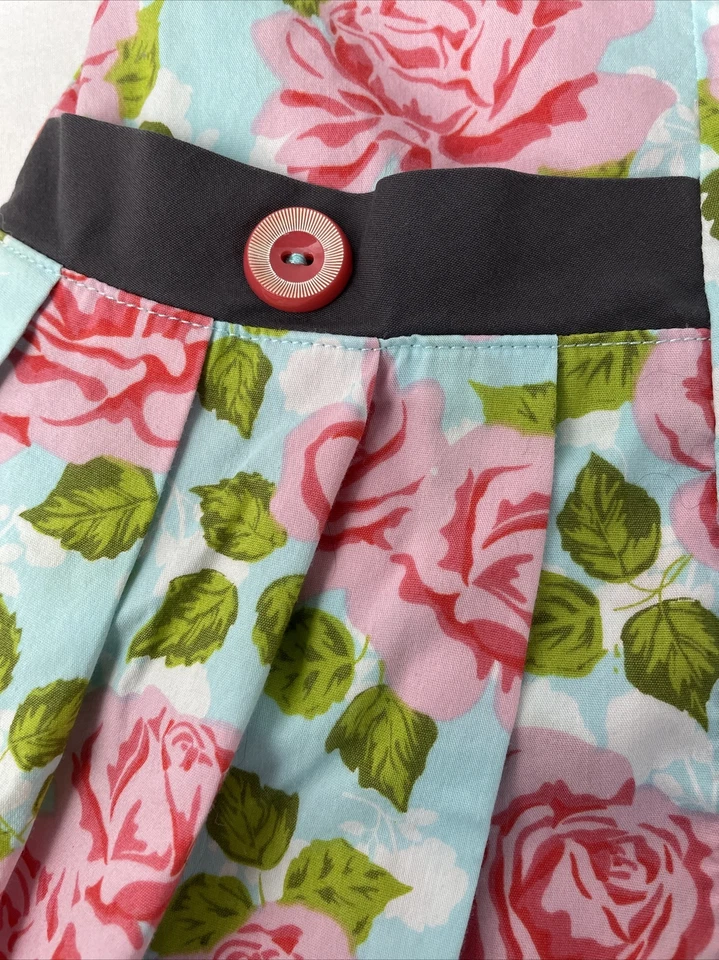 MATILDA JANE Niñas Talla 10 Floral Giro Falda Rosa Rosas Azul y Verde Bolsillos Foto 3 de 4