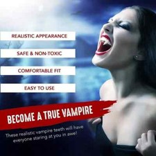 New 3 in 1 Halloween Vampire Teeth Set with Glue and Blood Perfect for Halloween