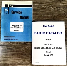International Cub Cadet 70 100 Lawn Tractor Service Parts Manual Set Repair Book