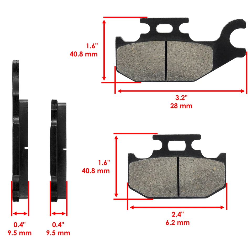 Brake Pads for John Deere Buck 500 650 Ex Ext 2004-2008 Front Rear Brakes — 第 2/4 张图片