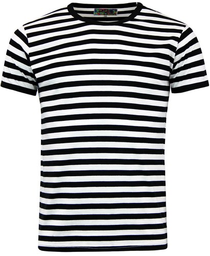 NEW MADCAP MOD RETRO 60s MENS STRIPED T-SHIRT SHORT SLEEVE TEE RETROROCKET MC273 - Picture 2 of 9