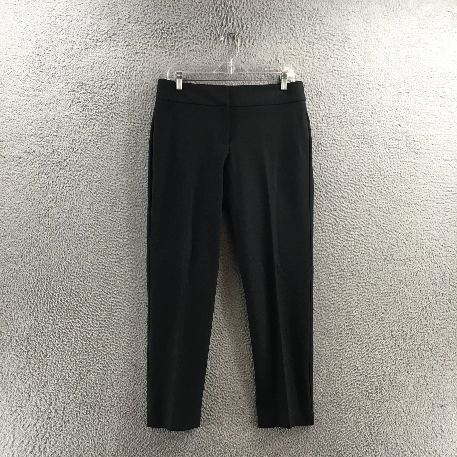 Talbots Capri Pants Womens 8 (Actual 33X28) Black Mid Rise Tapered Cut Zip Fly