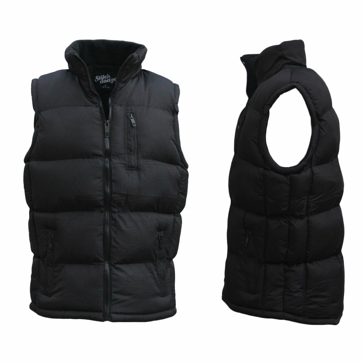 New Men s Thick Puffy Puffer Sleeveless Jacket Winter Thick Vest