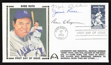 Ben Chapman Jimmie Reese Mel Allen Signed 1983 FDC Babe Ruth Cachet Yankees Auto