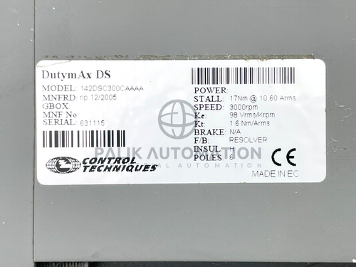 Servo motor Control Techniques 142DSC300CAAA DutymAx DS NUEVO - Imagen 14 de 21
