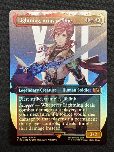 MTG Final Fantasy LIGHTNING, ARMY OF ONE Borderless Foil (1269) Graded Power