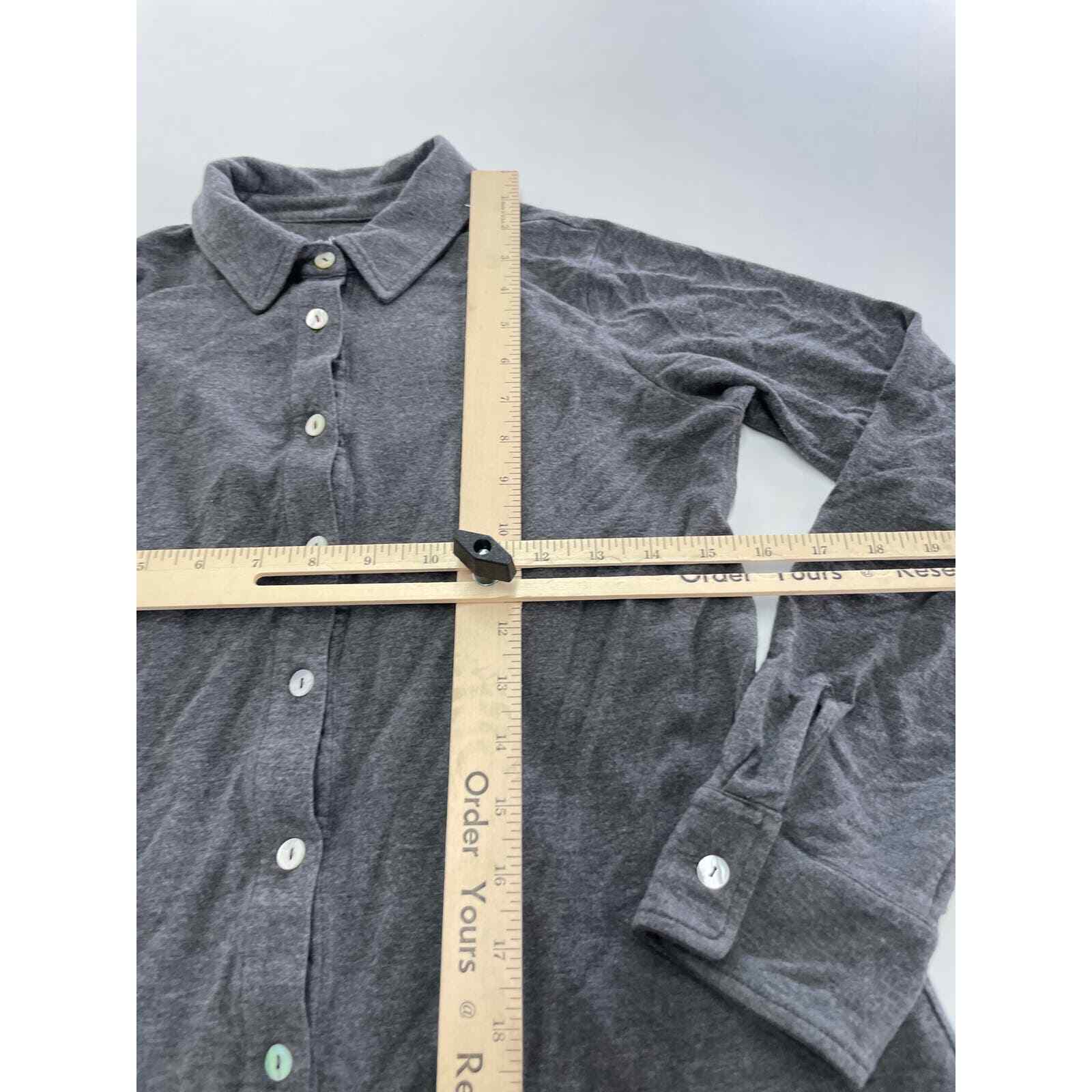 Soft Surroundings Shirt Womens Small Grey Button … - image 6