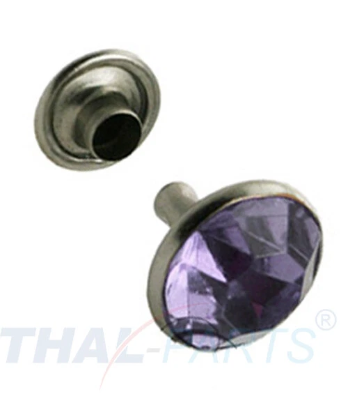 THAL PARTS® 10 pezzi rivetti decorativi rivetti con strass rivetti chat 7 mm viola strass rivetti decorativi
