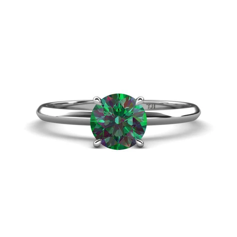 Round Lab Cr Alexandrite 6.50 mm Solitaire Engagement Ring in 14K Gold JP:290158