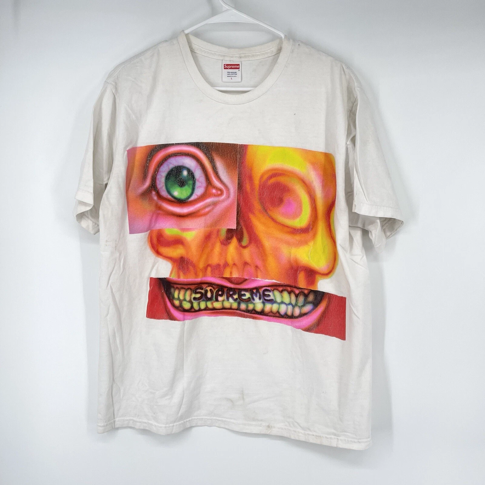 Tee shirt blanc visage squelette Supreme Fw21t29 taille L