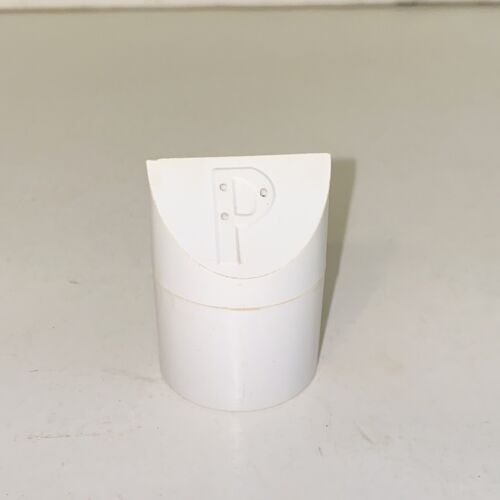 Retro Solid White Half Circle Hard Plastic Salt & Pepper Shaker Set MCM Kitsch - Picture 8 of 14