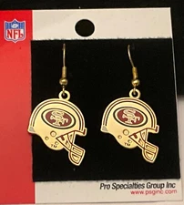 San Francisco 49ers Helmet Logo J Hook Earrings NEW SUPER BOWL 58