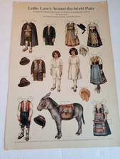 LETTIE LANE AROUND THE WORLD ITALIAN GIRL & BOY PAPER DOLL UNCUT  1911