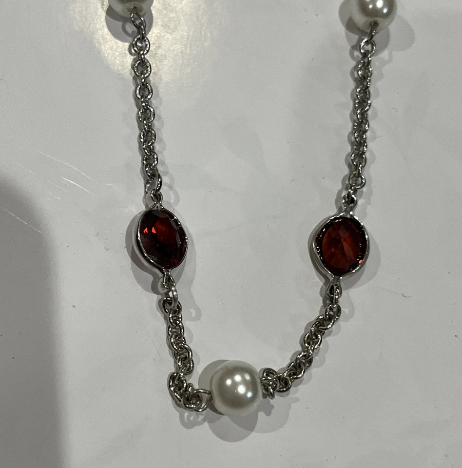 Серебряного тона Chaps ожерелье разноцветные камни и имитация жемчуг Ralph Lauren - Изображение 2 из 4