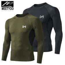 2 Pack/Set Compression Shirts for Men Long Sleeve Athletic Base Layer Undershirt