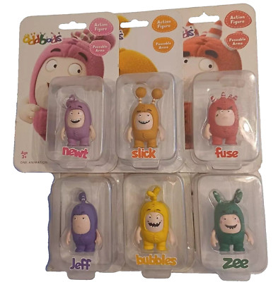 Oddbods Lot 6 Figures 2017 Zee Jeff Bubbles Slick Newt Fuse 5,5x4 cm