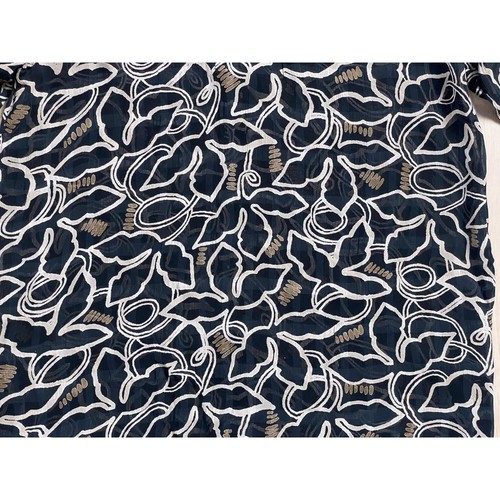 Blusa Gudrun Sjödén, Camisa Boho Estampado Hoja Abotonada, Top Semi Transparente, Talla M - Imagen 4 de 9