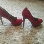Jessica Simpson Women's 5 1/4 inch heels red size 91/2B peep toes