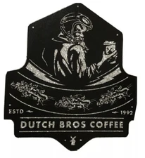 DUTCH Bros STICKER Decal COFFEE Santa December 2020 HTF Rare DB Black  SILVER