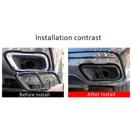 Stainless Black Exhaust Mufflers Tail Pipe Cover For BMW X5 G05 X7 G07 2019-2021 - Picture 7 of 12