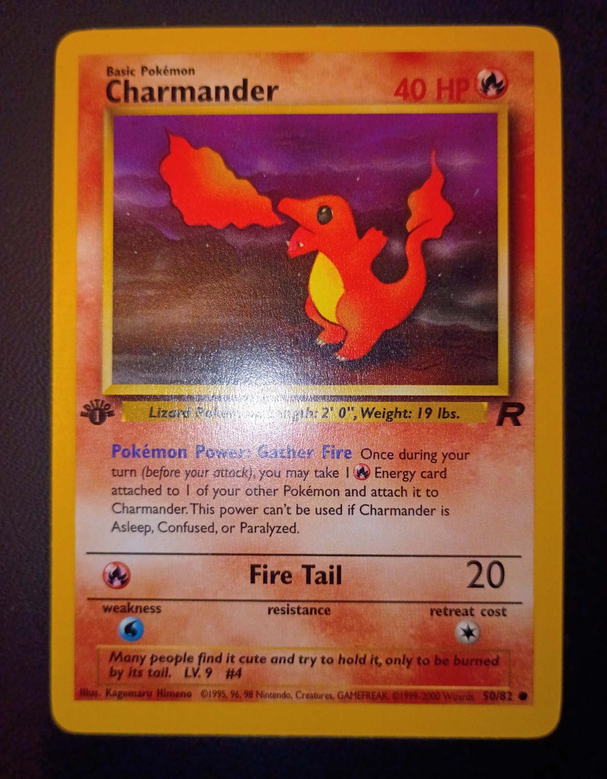 POKEMON TCG DARK CHARMANDER 1ST EDITION CARD #50/82 TEAM ROCKET UNGRADED